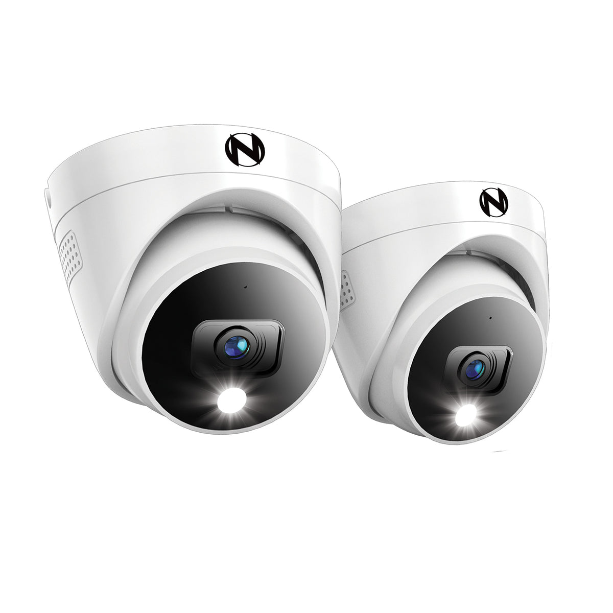 Add On Wired 2K Deterrence Dome Cameras with 2-Way Audio - 2 Pack - Wh ...