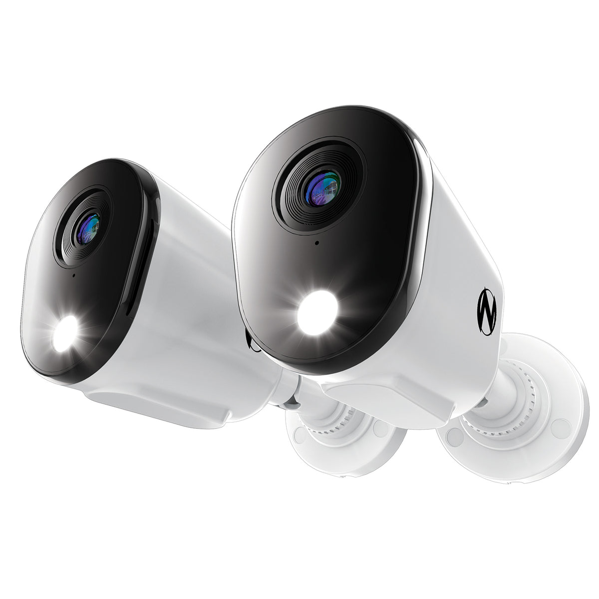 Add On Wired 4K Deterrence Cameras with 2-Way Audio - 2 Pack - White ...