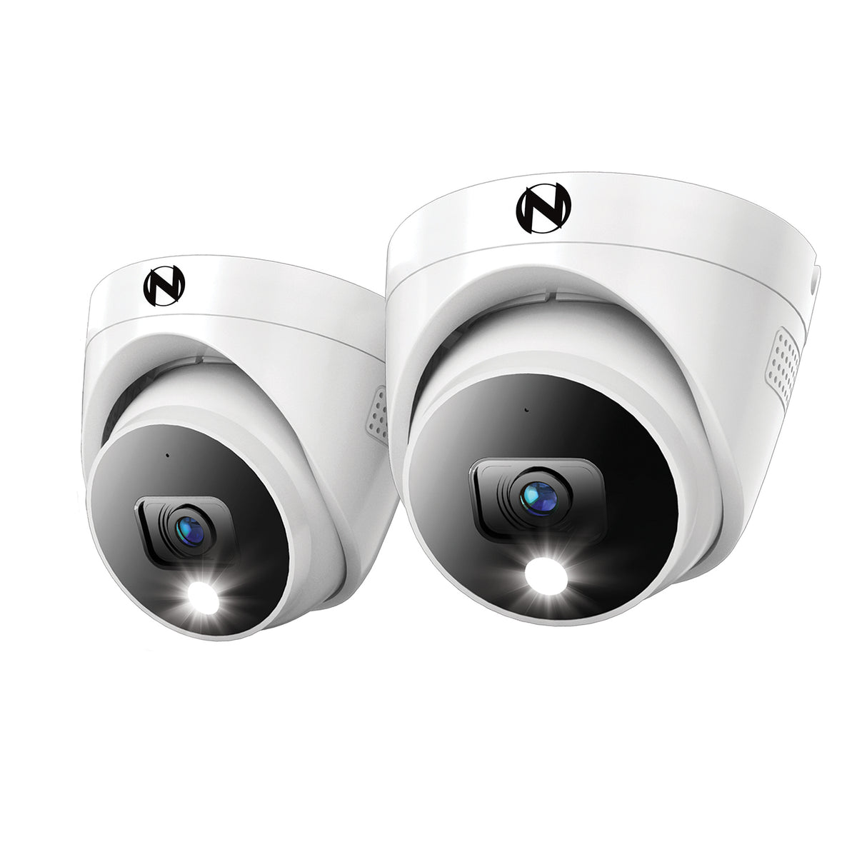 Add On Wired 4K Deterrence Dome Cameras with 2-Way Audio - 2 Pack - Wh ...