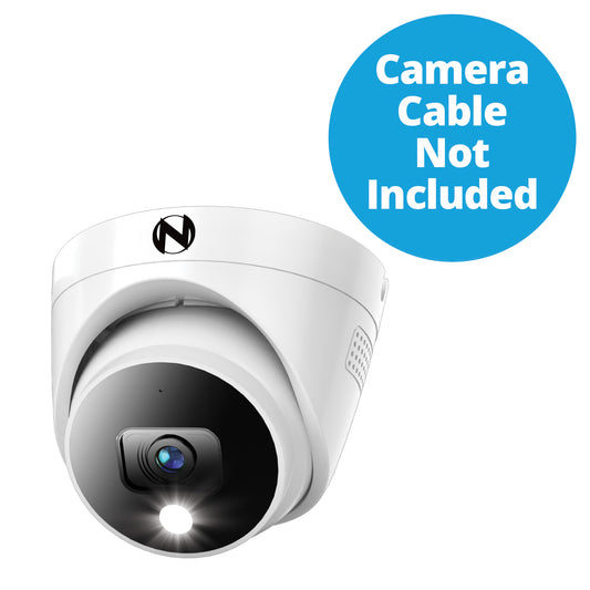 Add On Wired 4K Deterrence Dome Camera with 2-Way Audio - White - Camera Cable Not Included
