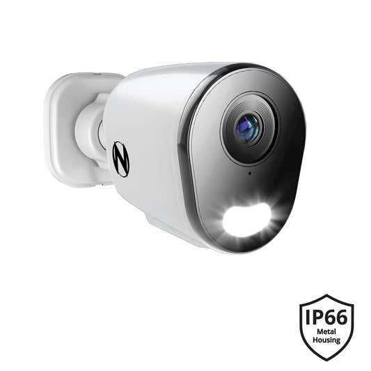 Ruggedized Add On Wired IP 4K+ 12MP Deterrence Camera with 2-Way Audio - 1 Pack - White