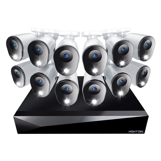 2-Way Audio 20 Channel DVR Security System with 1TB Hard Drive and 12 Wired 1080p Deterrence Cameras