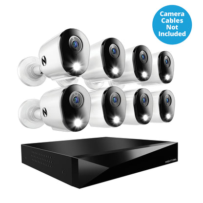 2-Way Audio 12 Channel DVR Security System with 1TB Hard Drive and 8 Wired 2K Deterrence Cameras - Camera Cables Not Included