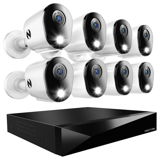 2-Way Audio 12 Channel DVR Security System with 1TB Hard Drive and 8 Wired 2K Deterrence Cameras
