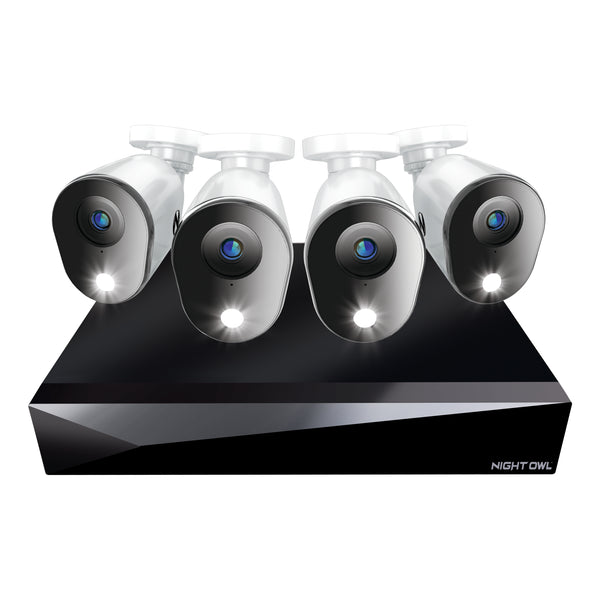 4 Channel 2K DVR with 4 Wired 2K Cameras and 64GB MicroSD Card Expanda ...