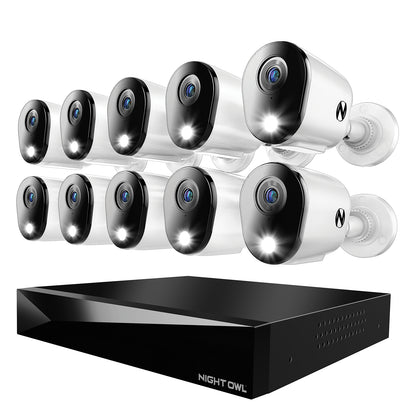 2-Way Audio 20 Channel DVR Security System with 2TB Hard Drive and 10 Wired 4K Deterrence Cameras