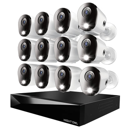 2-Way Audio 20 Channel DVR Security System with 2TB Hard Drive and 12 Wired 4K Deterrence Cameras