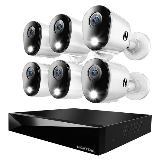 2-Way Audio 12 Channel DVR Security System with 2TB Hard Drive and 6 Wired 4K Deterrence Cameras