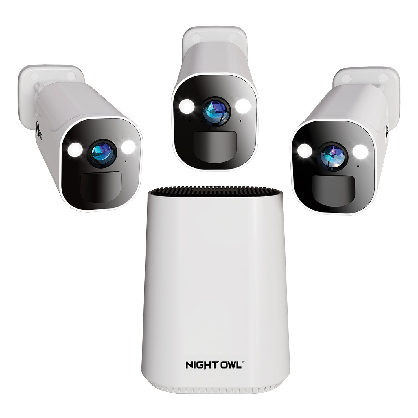 Expandable Wi-Fi Security Hub with 64GB microSD Card and 3 Wire Free 2K Deterrence Cameras