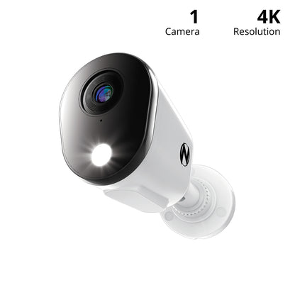 Add On Wired 4K Deterrence Camera with 2-Way Audio - White - Camera Cable Not Included