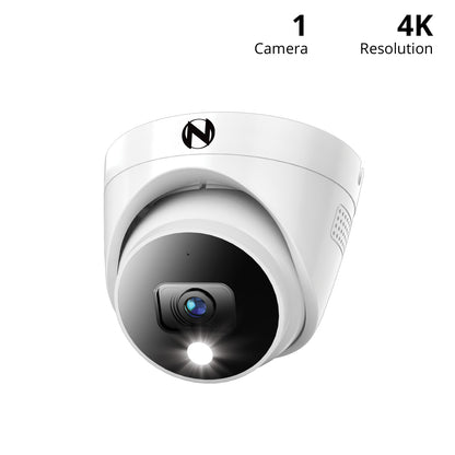 Add On Wired 4K Deterrence Dome Camera with 2-Way Audio - White - Camera Cable Not Included