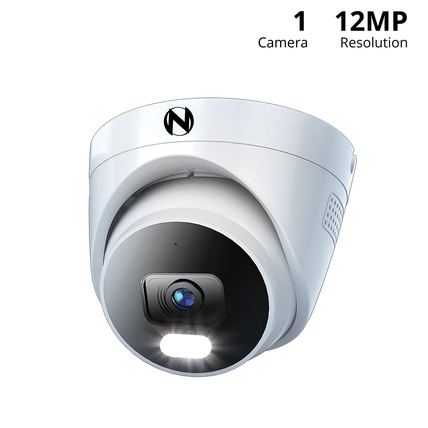 Add On Wired IP 12MP Deterrence Dome Camera with 2-Way Audio - 1 Pack - White