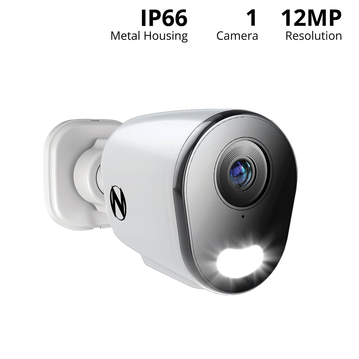 Ruggedized Add On Wired IP 4K+ 12MP Deterrence Camera with 2-Way Audio - 1 Pack - White