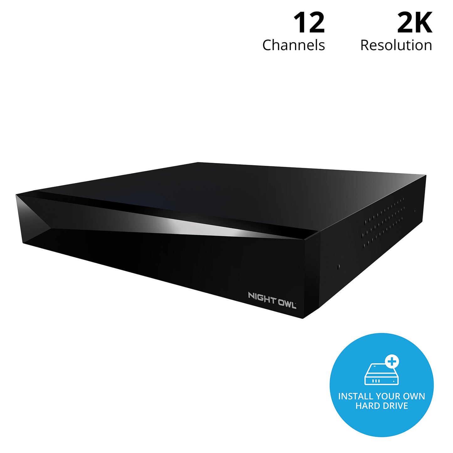 2-Way Audio 12 Channel 2K DVR with Customizable Storage - Add up to 12 Total Devices