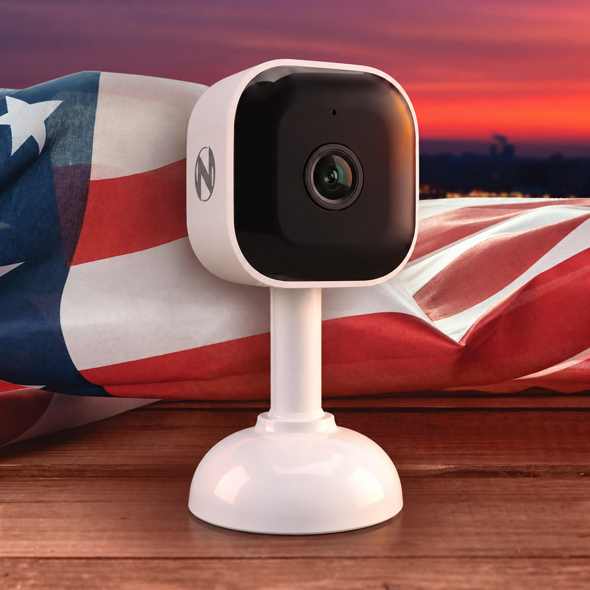 Indoor Wi-Fi IP Plug In 2K Deterrence Camera with 2-Way Audio - White