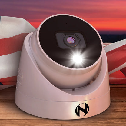 24 Channel 12MP eNVR with 2TB HDD and 4 Wired IP 4K Dome Cameras w 2-Way Audio - 8 POE Ports