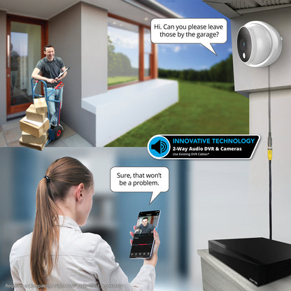 Add On Wired 4K Deterrence Dome Camera with 2-Way Audio - White - Camera Cable Not Included