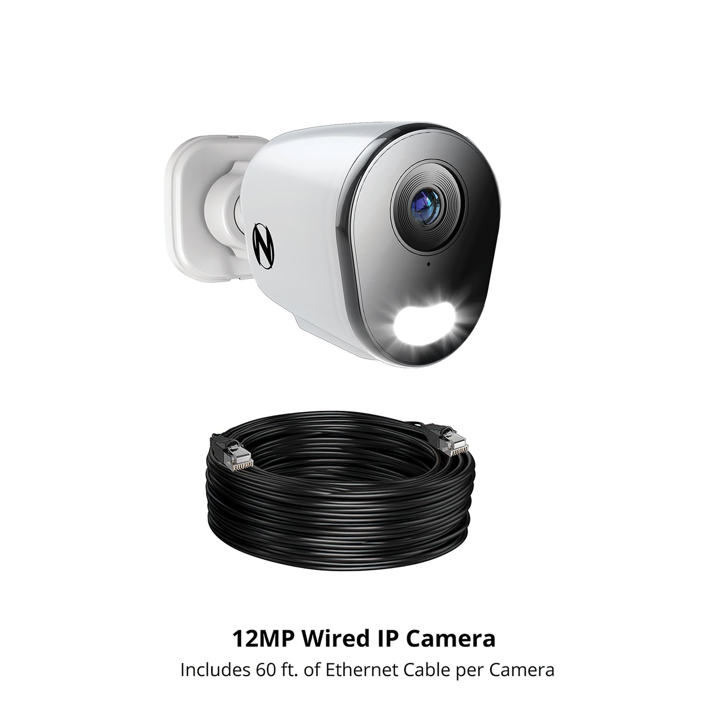 Ruggedized Add On Wired IP 4K+ 12MP Deterrence Camera with 2-Way Audio - 1 Pack - White