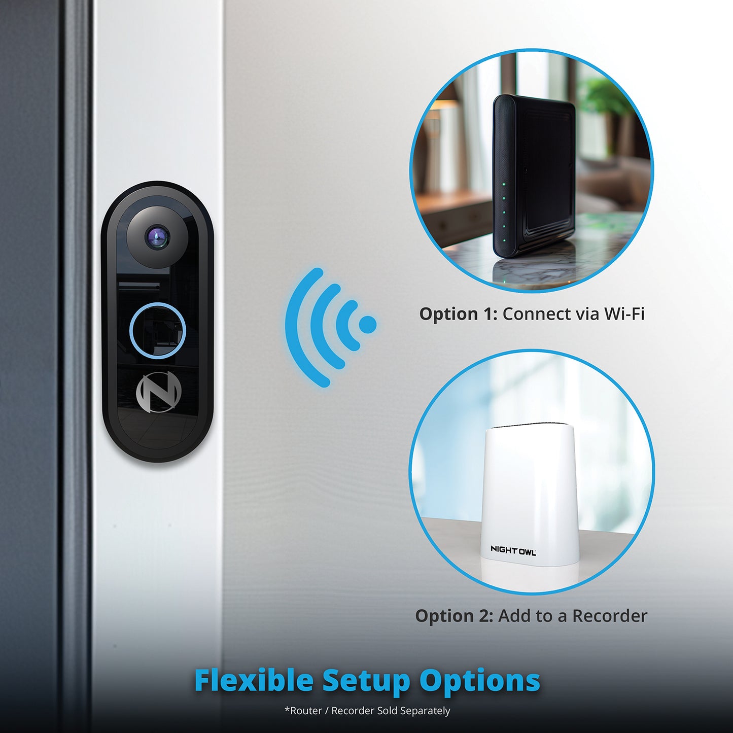 1080p Video Doorbell - Wired - Black