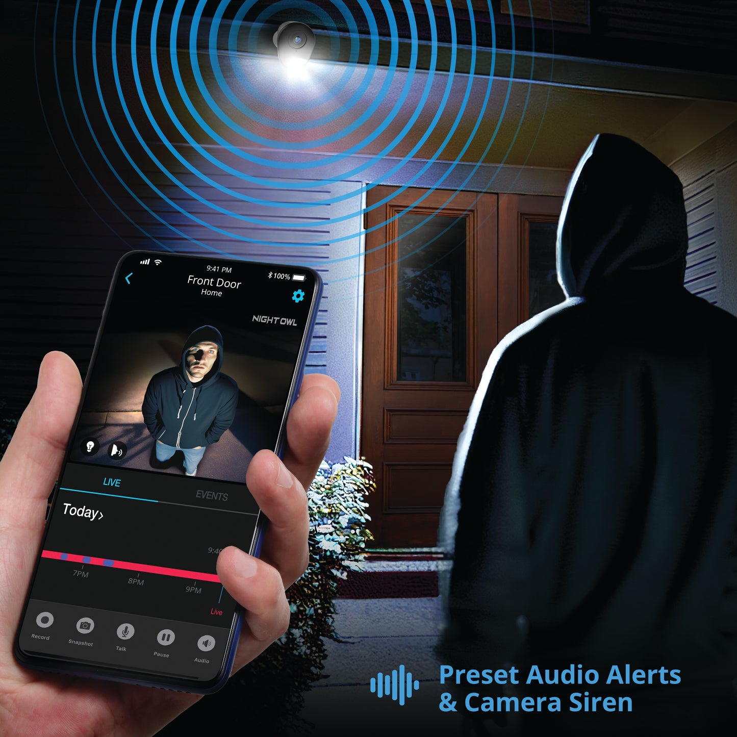 4 Channel 2K DVR with 4 Wired 2K Cameras and 64GB MicroSD Card Expandable up to 4 Additional Wi-Fi Cameras