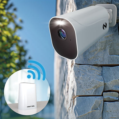 Expandable Wi-Fi Security Hub with 64GB microSD Card and 4 Wire Free 1080p Deterrence Cameras