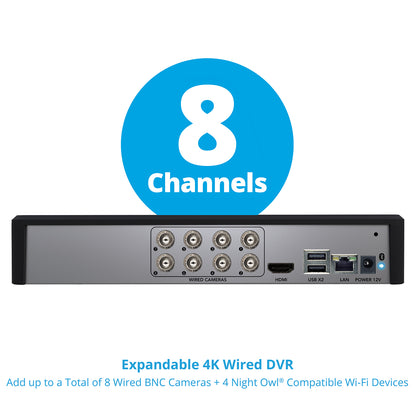 8 Channel 4K Bluetooth DVR with 1TB Hard Drive and 8 Wired 4K Spotlight Cameras with Audio Alerts and Sirens