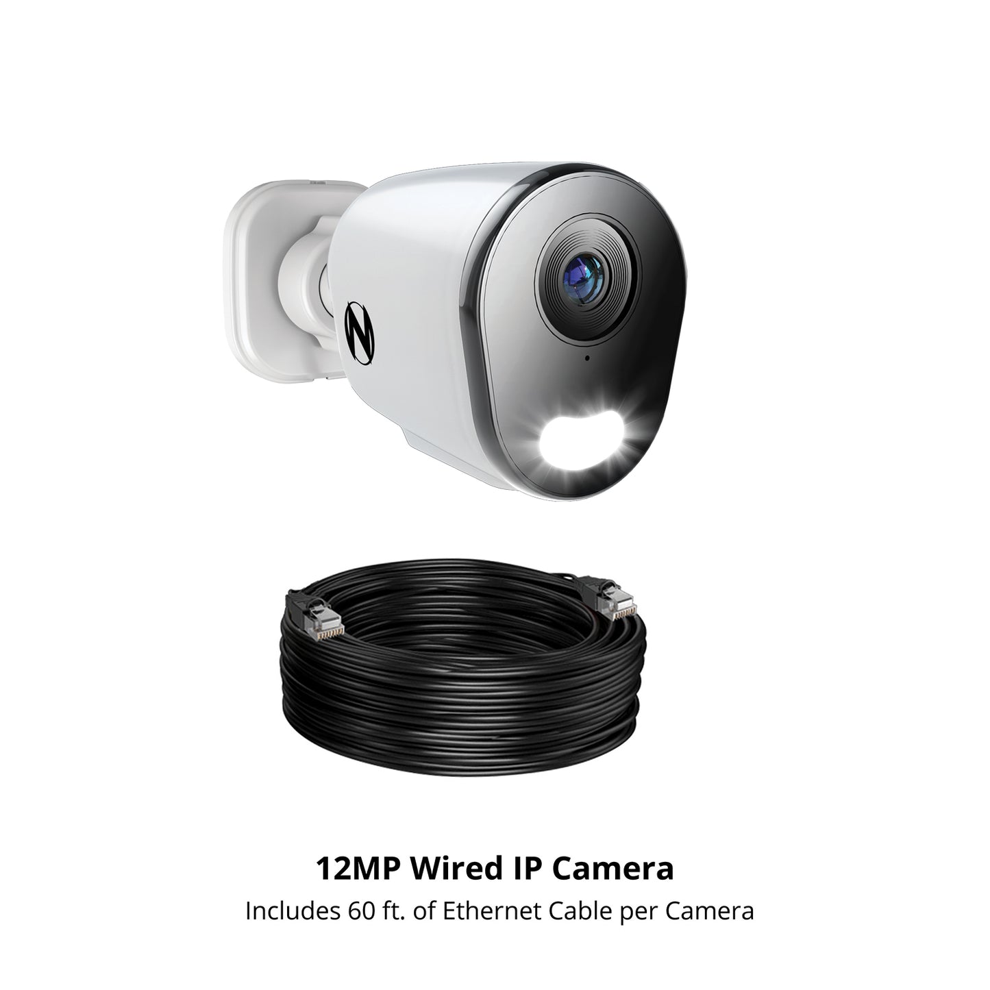 Add On Wired IP 12MP Deterrence Camera with 2-Way Audio - 1 Pack - White