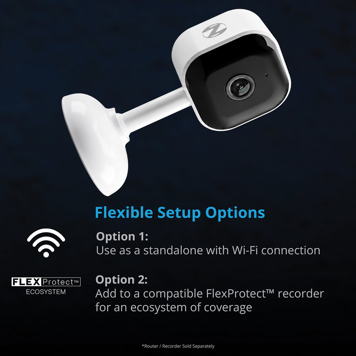 Indoor Wi-Fi IP Plug In 2K Deterrence Camera with 2-Way Audio - White
