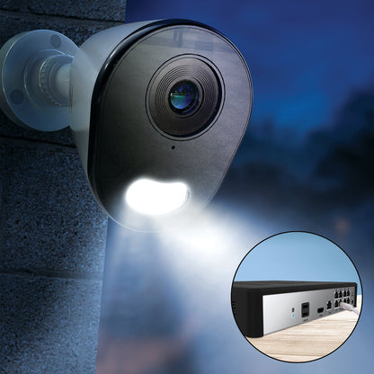 24 Channel 12MP eNVR with 2TB HDD and 4 Wired IP 4K Bullet Cameras w 2-Way Audio - 8 POE Ports