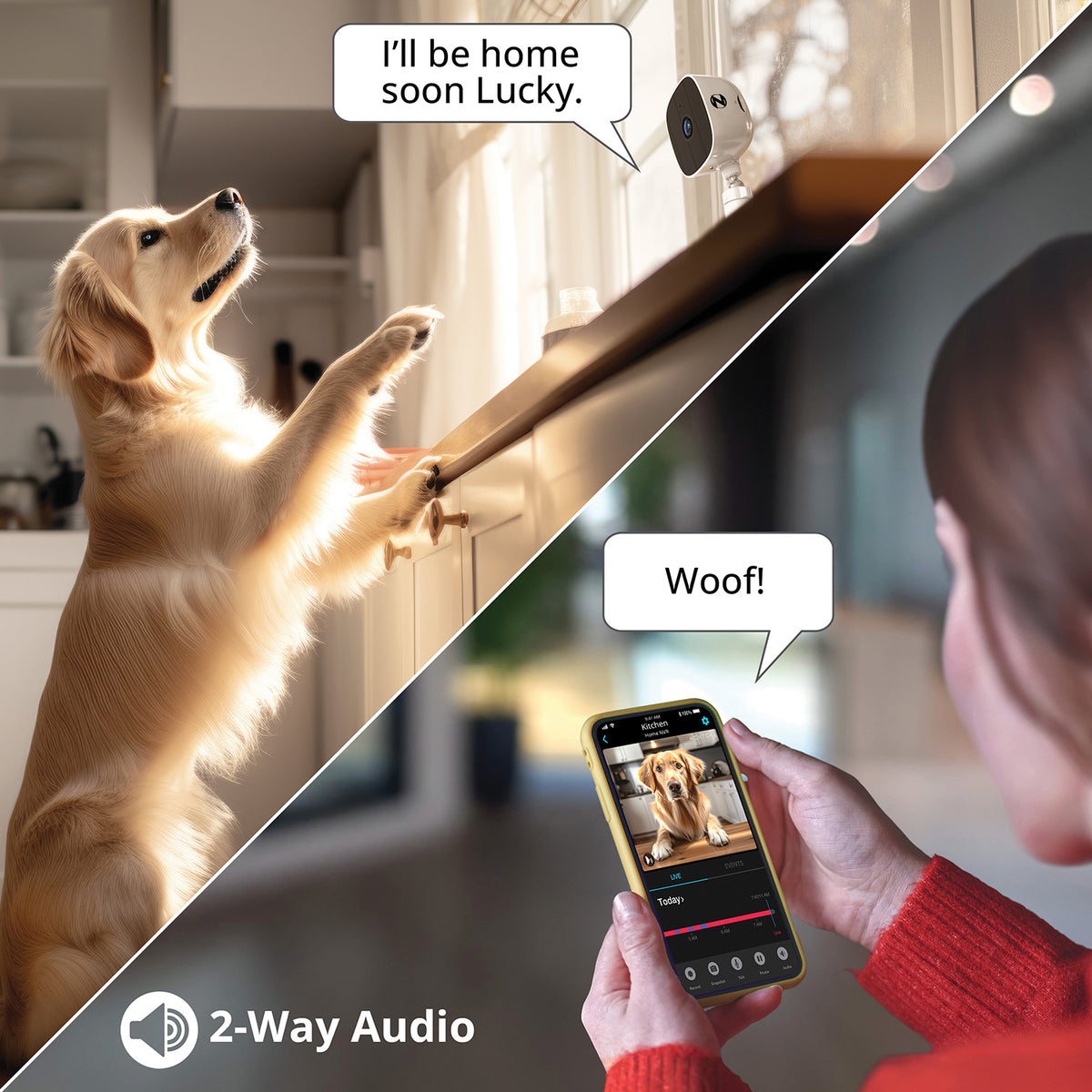Indoor Wi-Fi IP Plug In 2K Deterrence Camera with 2-Way Audio - White