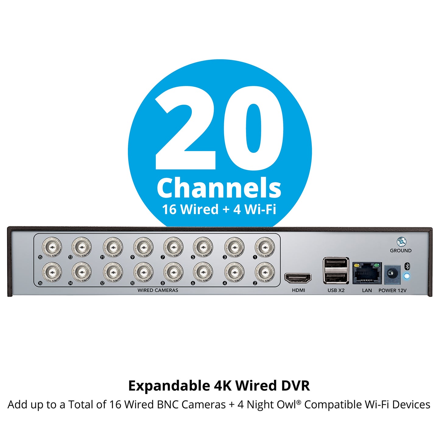 2-Way Audio 20 Channel DVR Security System with 2TB Hard Drive and 10 Wired 4K Deterrence Cameras