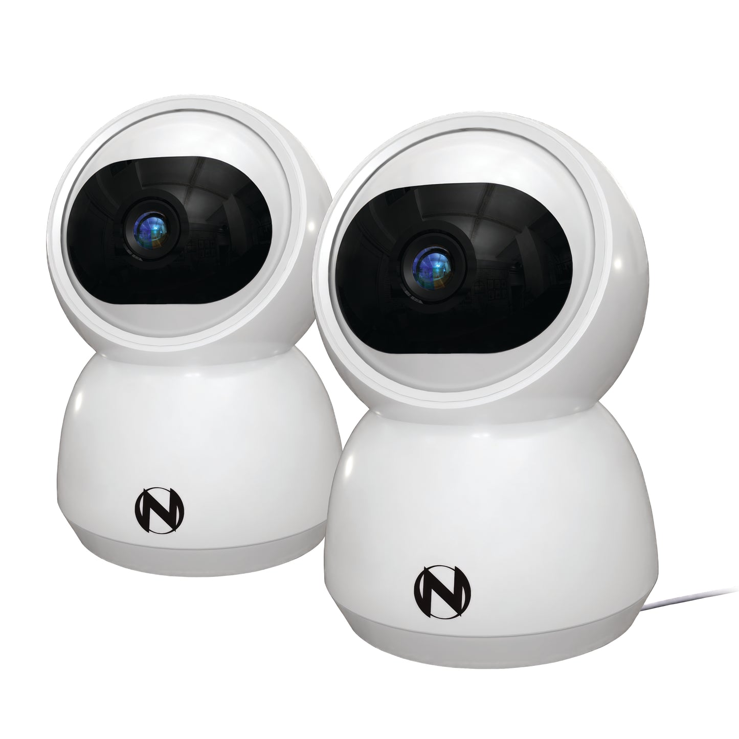 Indoor Wi-Fi IP Plug In 3MP Deterrence Camera with Pan, Tilt and 2-Way Audio - 2 pack - White