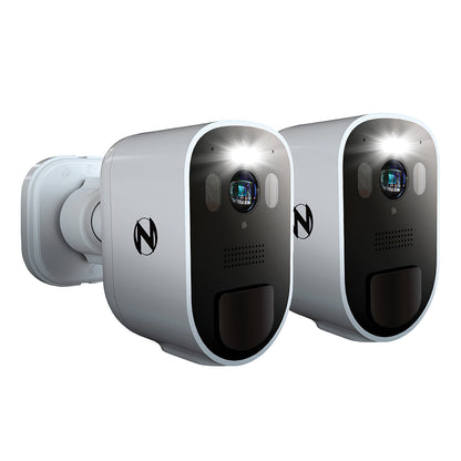 Wire Free 2K Spotlight Camera with 2-Way Audio - 2 Pack - White