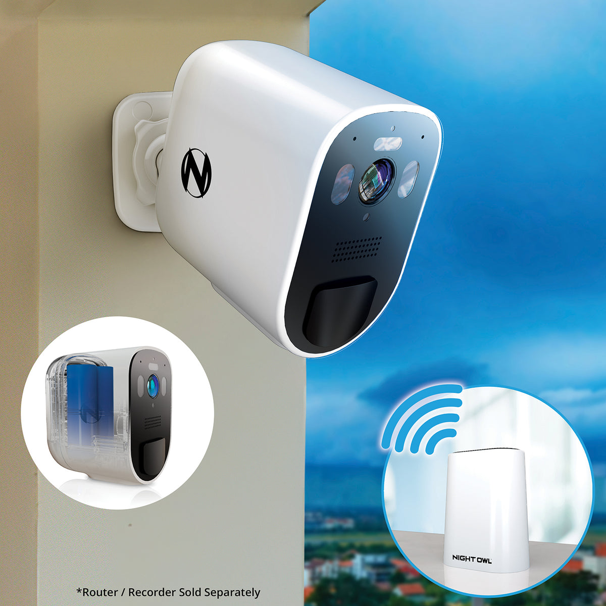 Wire Free 2K Spotlight Camera with 2-Way Audio - 2 Pack - White – Night ...