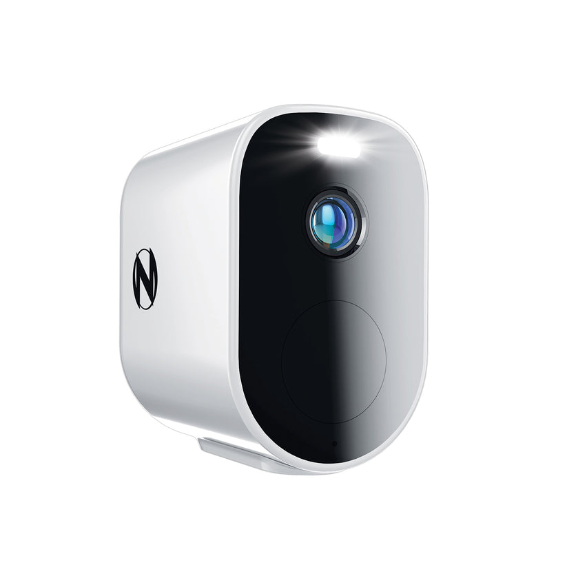 Wire Free (Battery) 2K Deterrence Camera with 2-Way Audio - White ...