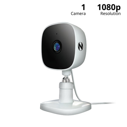 Indoor Wi-Fi IP Plug In 1080p Deterrence Camera with 2-Way Audio - White