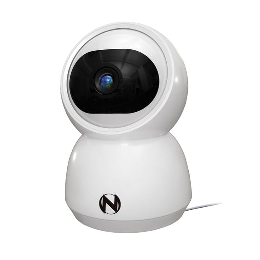Refurbished Indoor Wi-Fi IP Plug In 3MP Deterrence Camera with Pan, Tilt and 2-Way Audio - White