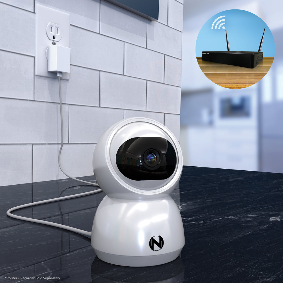 Indoor Wi-Fi IP Plug In 3MP Deterrence Camera with Pan, Tilt and 2-Way ...