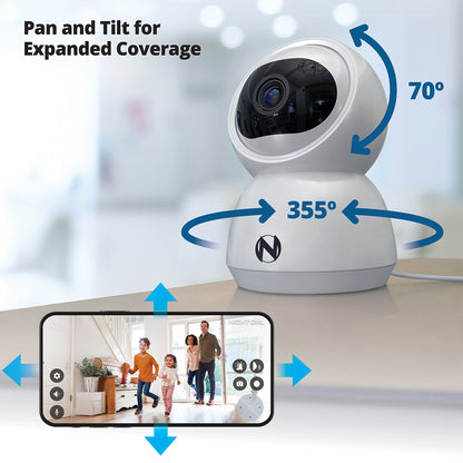 Indoor Wi-Fi IP Plug In 3MP Deterrence Camera with Pan, Tilt and 2-Way Audio - 2 pack - White