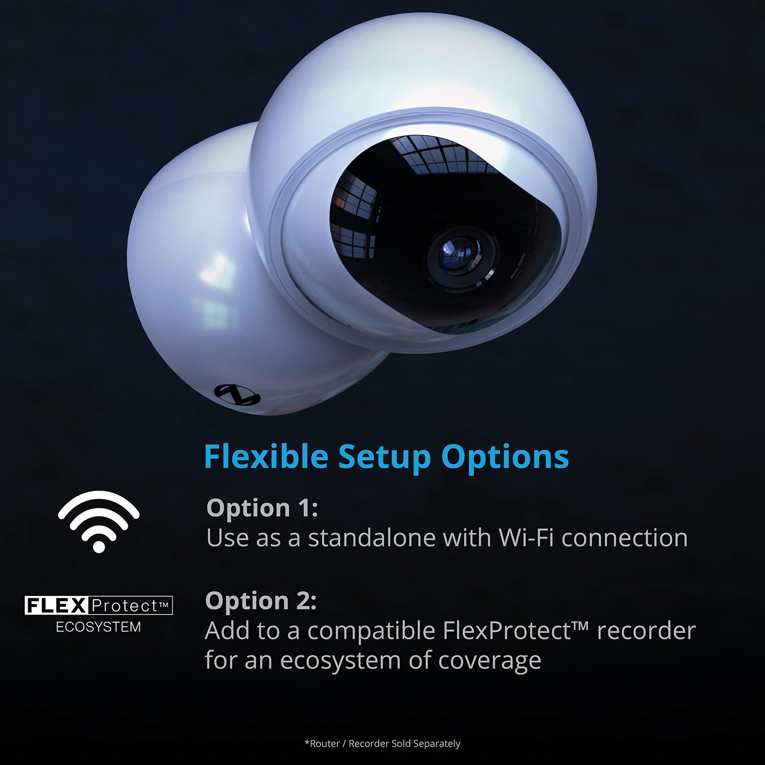 Night Owl - Indoor Wi-Fi IP Plug in 3MP Deterrence Camera with Pan, Tilt and 2-Way Audio - White