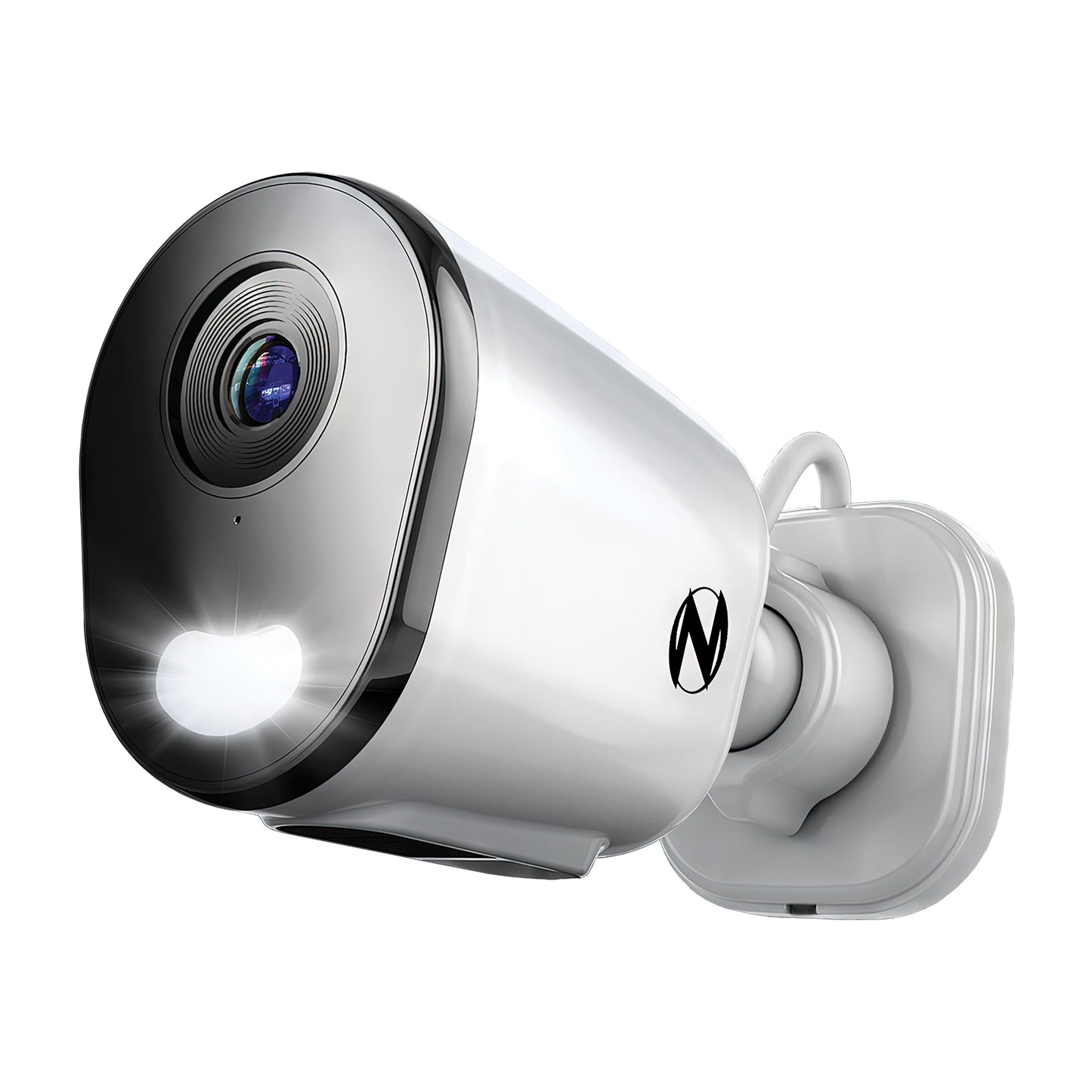 Wi-Fi IP Plug In 2K HD Deterrence Camera with 2-Way Audio and Audio Alerts and Siren - White