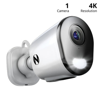 Wi-Fi IP Plug In 4K HD Deterrence Camera with 2-Way Audio and Audio Alerts and Siren - White