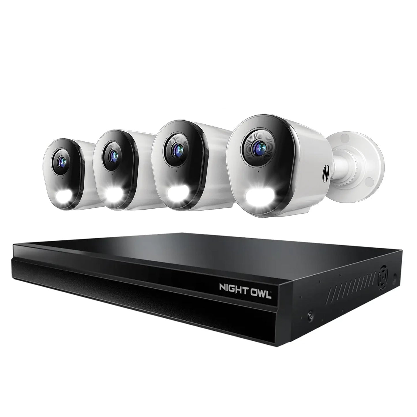 24 Channel 12MP eNVR with 4TB HDD and 4 Wired IP 12MP Bullet Cameras w 2-Way Audio - 16 POE Ports