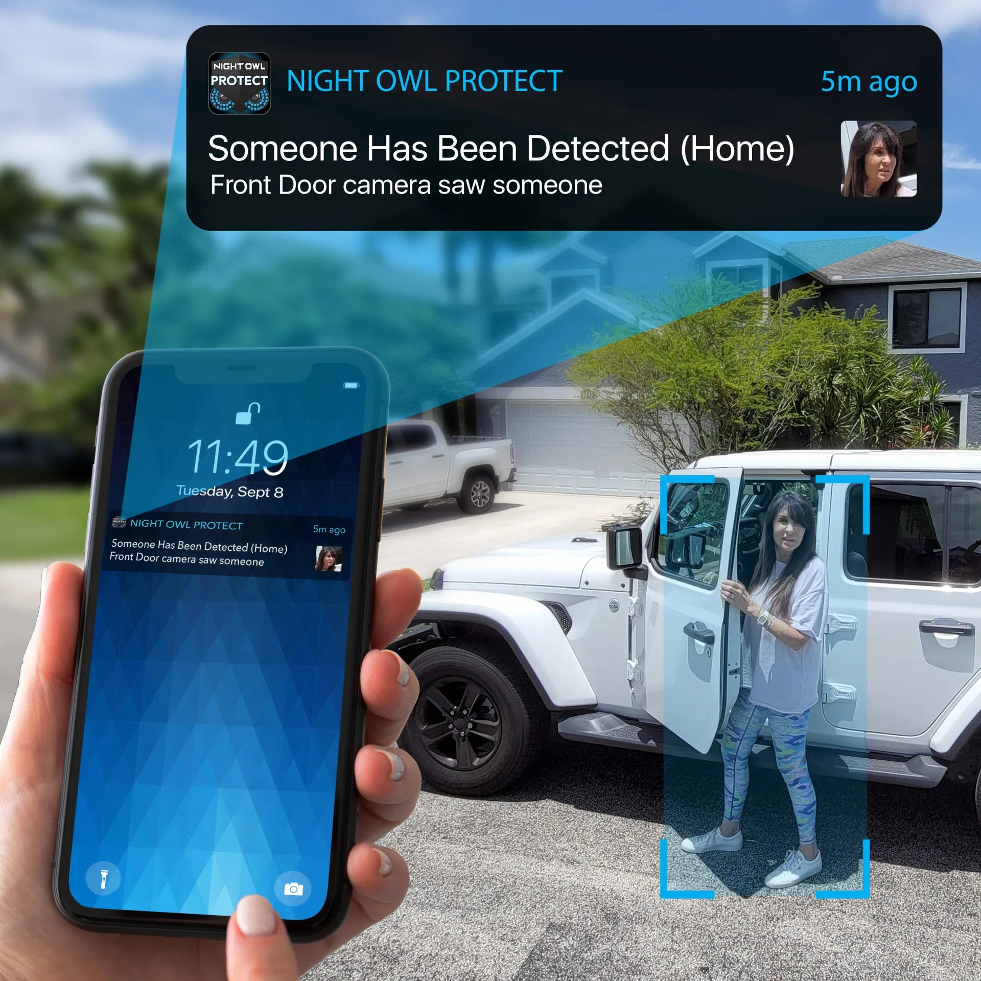 Iphone showing notification someone has arrived at their house