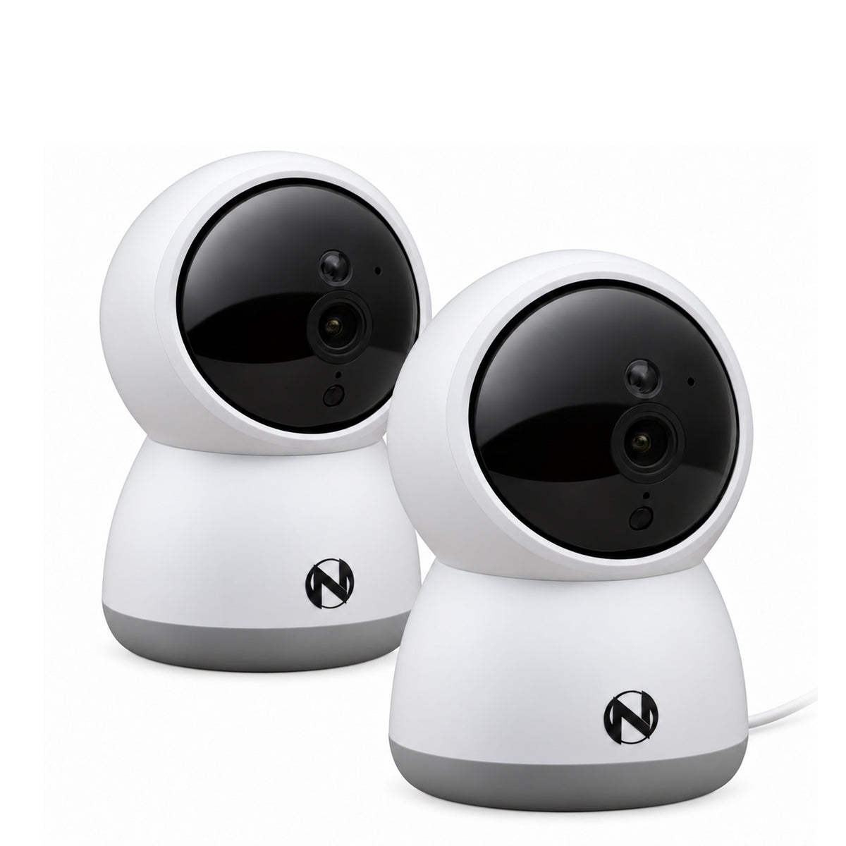 Indoor Wi-Fi IP Plug In 3MP Deterrence Camera with Pan, Tilt and 2-Way Audio - 2 pack - White