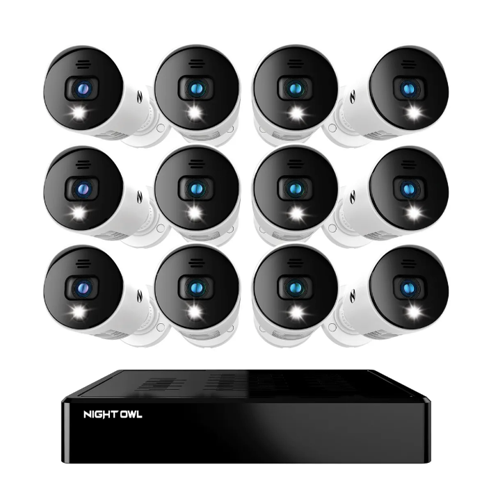 16 Channel 1080p Bluetooth DVR with 1TB Hard Drive and 12 Wired 1080p Spotlight Cameras with Audio Alerts and Sirens