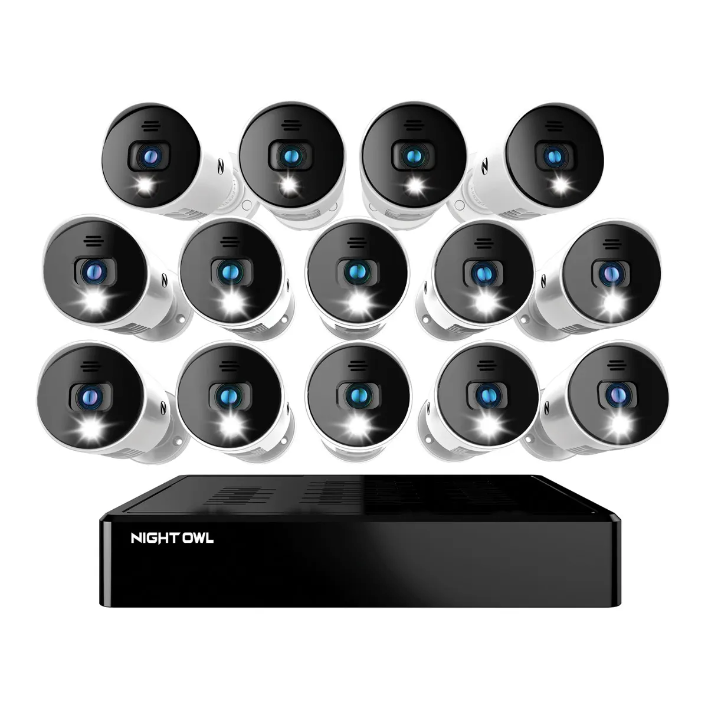 16 Channel 1080p Bluetooth DVR with 1TB Hard Drive and 14 Wired 1080p Spotlight Cameras with Audio Alerts and Sirens