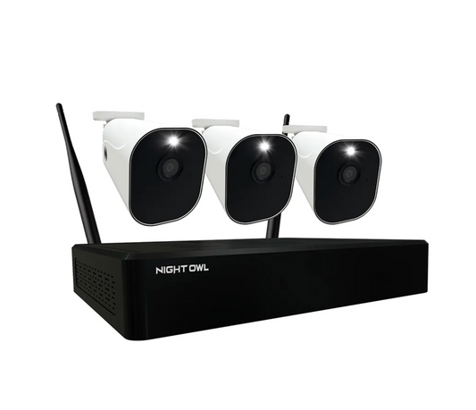 10 Channel 1080p Wi-Fi NVR with 1TB Hard Drive and 3 Wire Free Battery 1080p Spotlight Cameras with 2-Way Audio