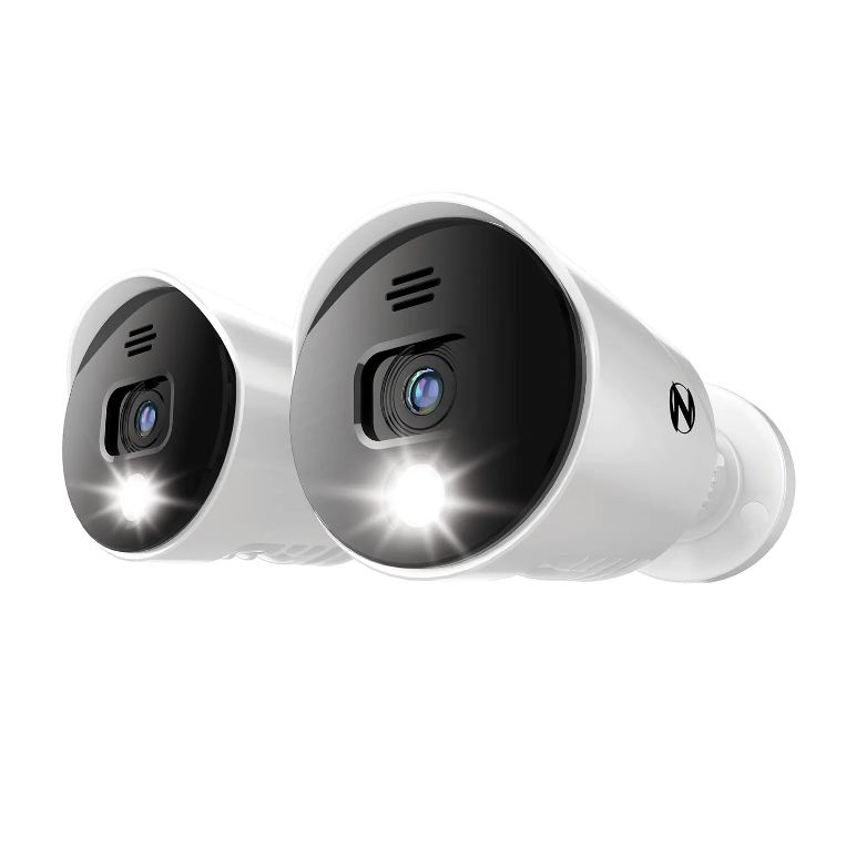Add On Wired 1080p Spotlight Cameras with Audio Alerts and Sirens - 2 Pack - White