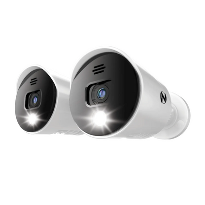 Refurbished Add On Wired 1080p Spotlight Cameras with Audio Alerts and Sirens - 2 Pack - White